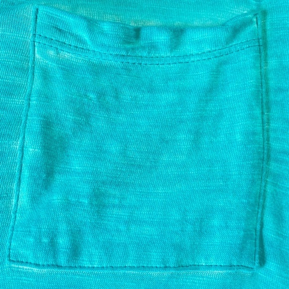 Chico’s Maxi Slub Pocket T-shirt Dress Pigment Dye Blue/Teal (Size 0/XS) - Picture 8 of 14